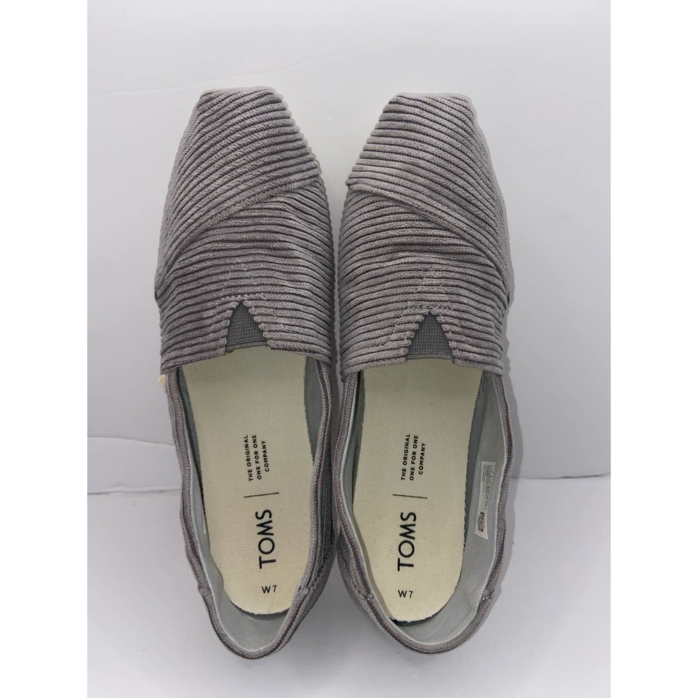 TOMS Alpargata Women’s Gray Corduroy Slip-On Flats Size 7 - Picture 7 of 10